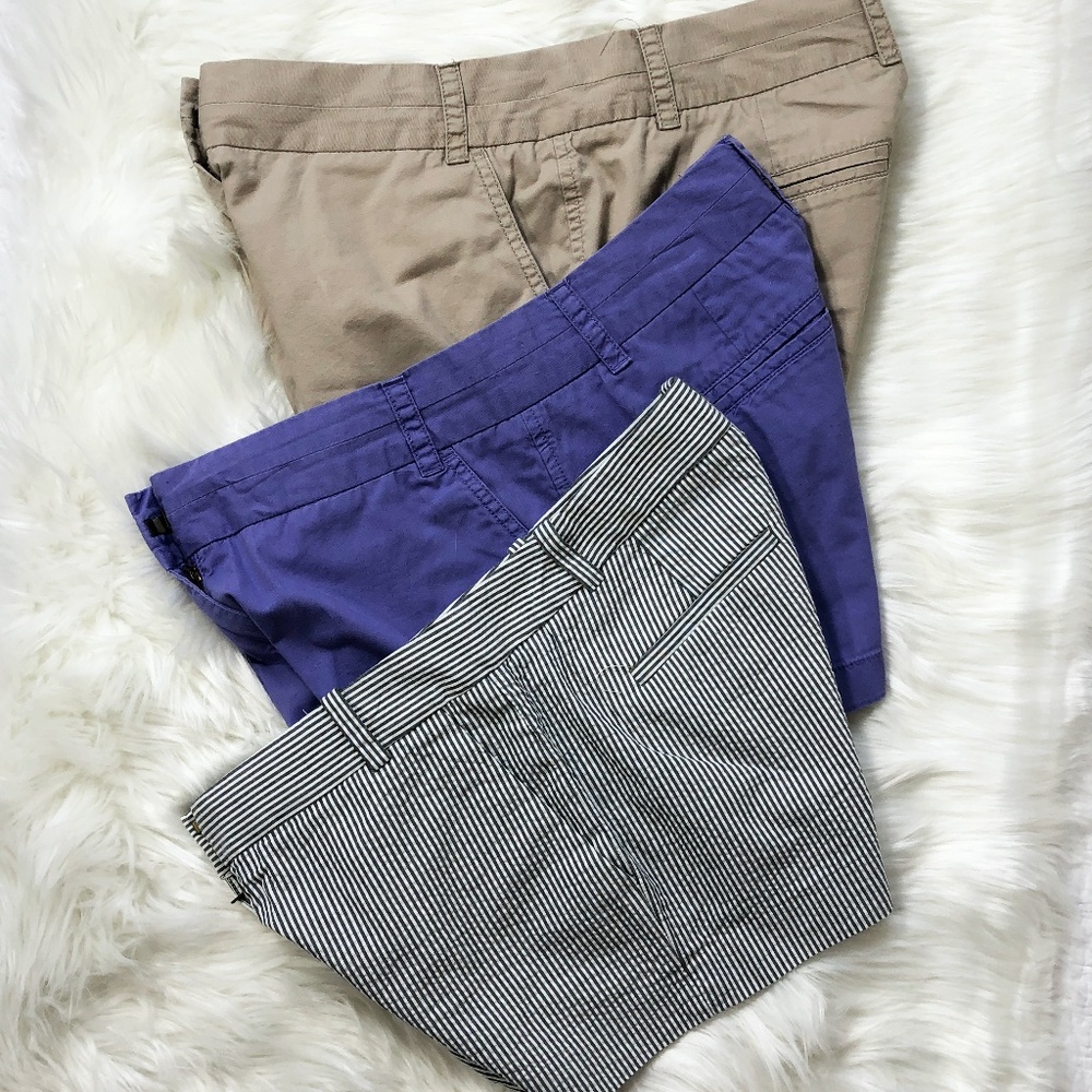 3 Pair J. Crew Chino Shorts Small Sizes